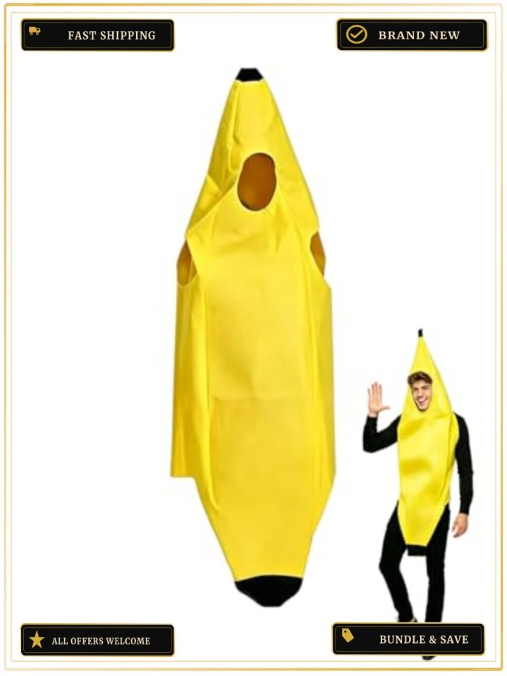 Adult Banana Jumpsuit Costume Halloween Cosplay Party Outfit